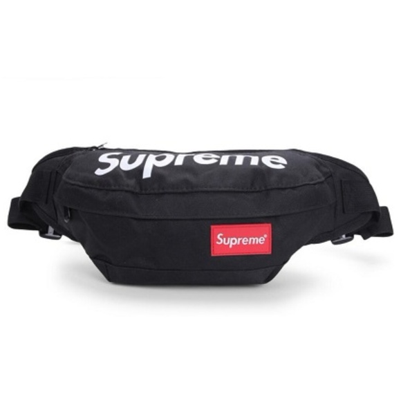 supreme black waist bag